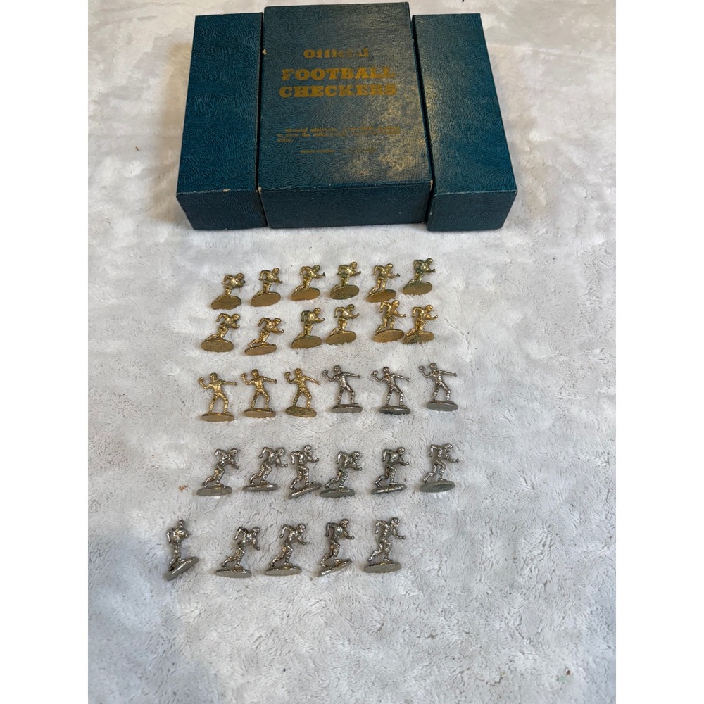 Vintage Official Football Checkers Metal Miniature Amerite Industries Visalia CA